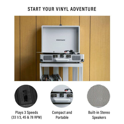 Crosley Cruiser Plus Bluetooth Vinyl Record Player - White Sand