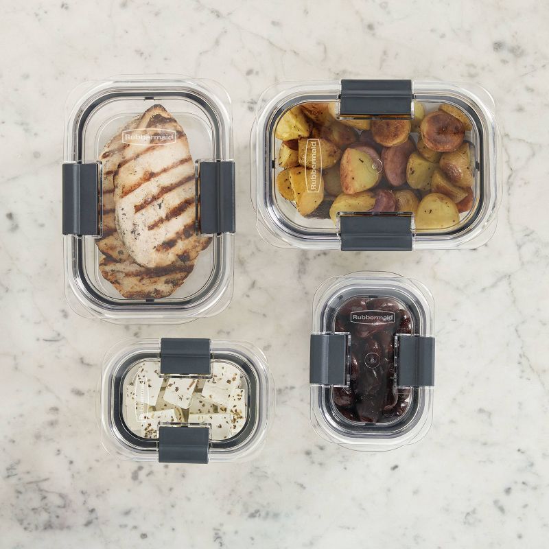 Rubbermaid Brilliance 22pc Plastic Food Storage Container Set Clear: Microwave, Dishwasher & Freezer Safe, 1 Year Warranty