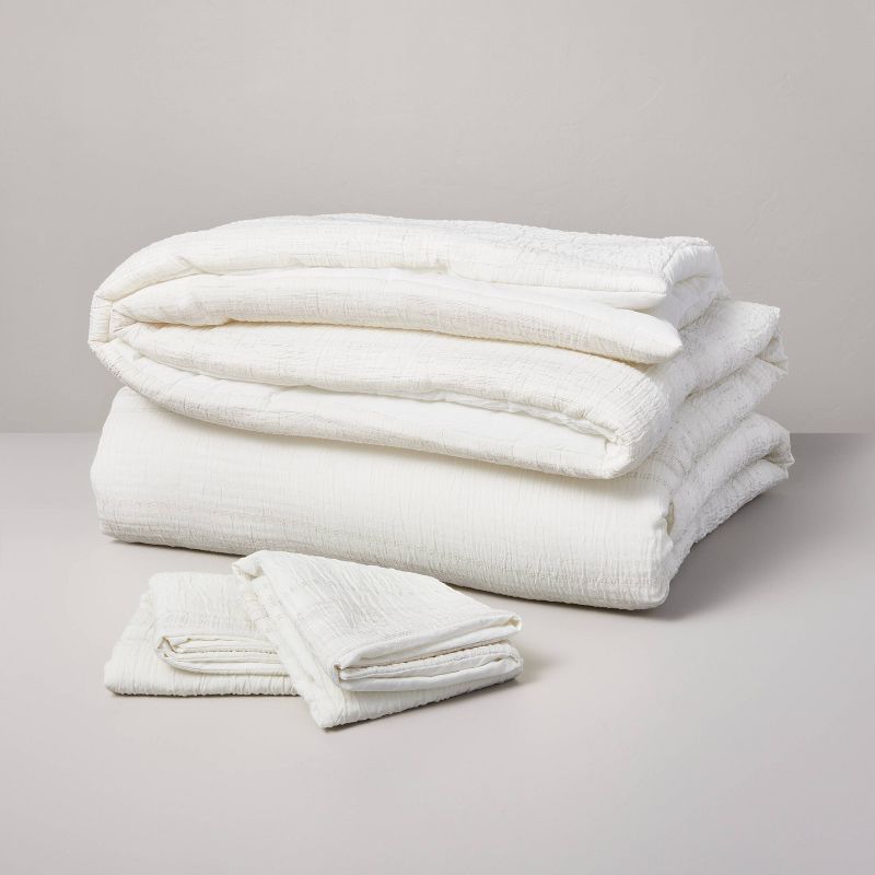 3pc Heather Stripe Comforter Bedding Set Twilight Taupe - Hearth & Hand™ with Magnolia