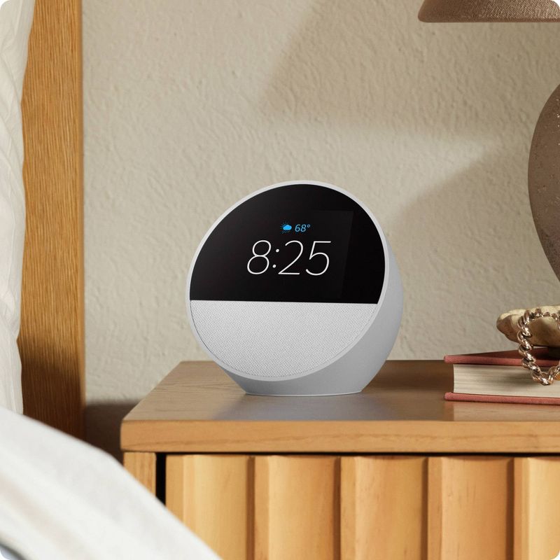 Amazon Echo Spot, Smart Alarm Clock with Vibrant Sound and Alexa (2024 Release)