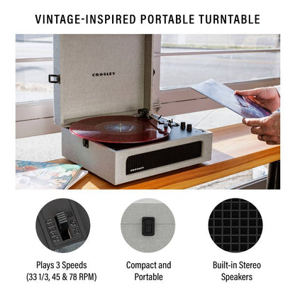 Crosley Voyager Bluetooth Vinyl Record Player - Gray