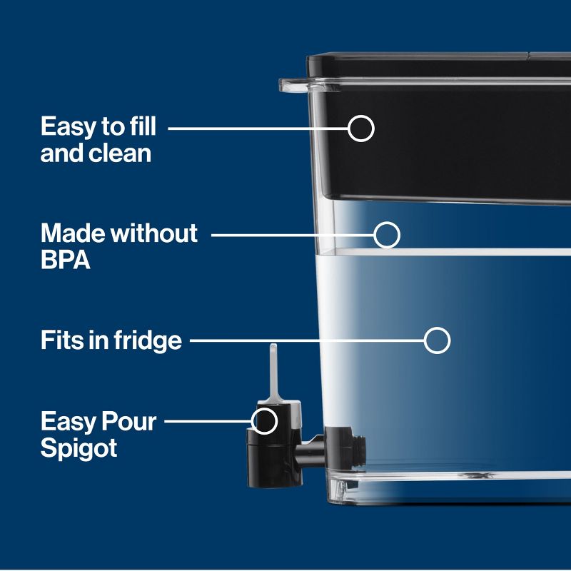 Brita Extra Large 27-Cup UltraMax Filtered Water Dispenser with Filter - Jet Black