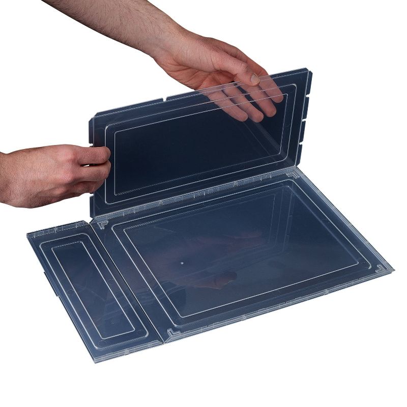 Simplify Drop Front Shoe Box - Set of 6 - Clear: PET & Polypropylene, Decorative Storage Bins, 13.4" W x 9.8" D x 7.1" H