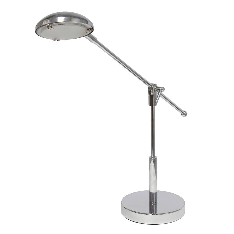 Creekwood Home Sleek Essentials 21" Pivot Arm Modern (Includes LED Light Bulb) Desk Lamp Chrome Finish