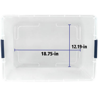 Home Logic 66qt 6pk Storage Bins Clear: Stackable Lidded Containers, Portable with Built-In Handles, Transparent Polypropylene