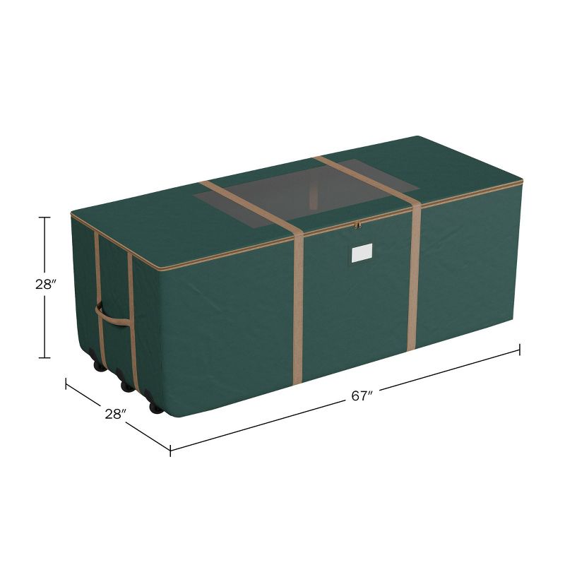 Elf Stor 67''X28''X28'' Rolling Christmas Tree Storage Bag Green