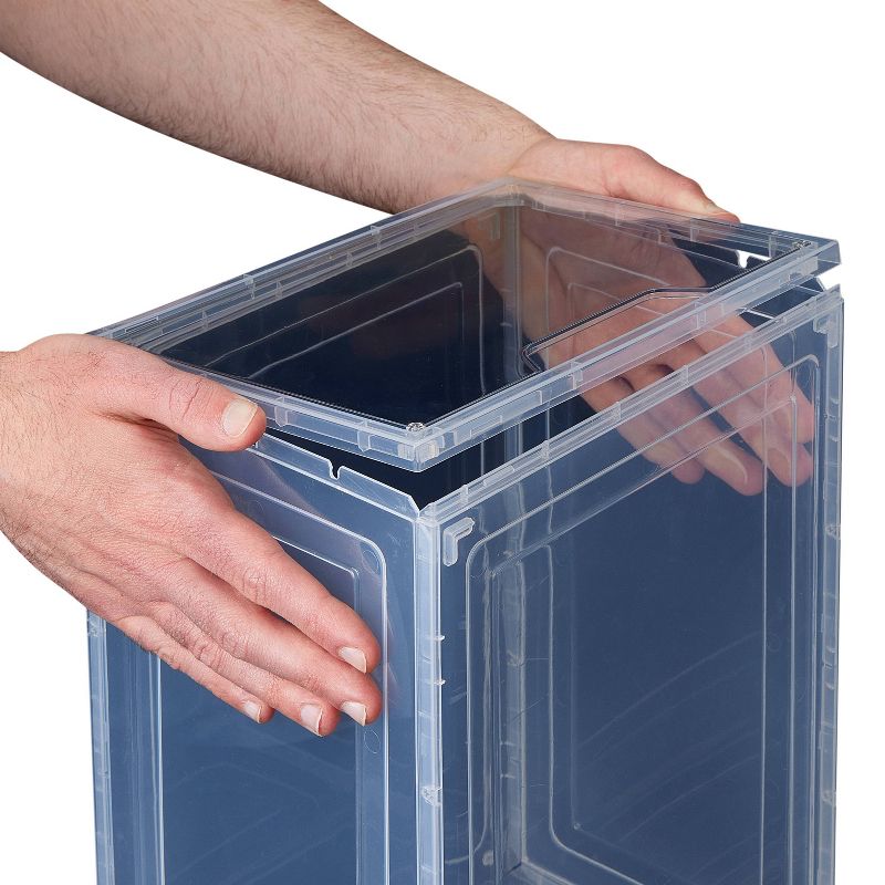 Simplify Drop Front Shoe Box - Set of 6 - Clear: PET & Polypropylene, Decorative Storage Bins, 13.4" W x 9.8" D x 7.1" H