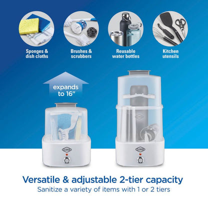 Clorox 2 Tier Steam Sanitizer 86900: Plastic Sterilization Device, White, 3-Year Warranty, Cleaning Tool Accessory