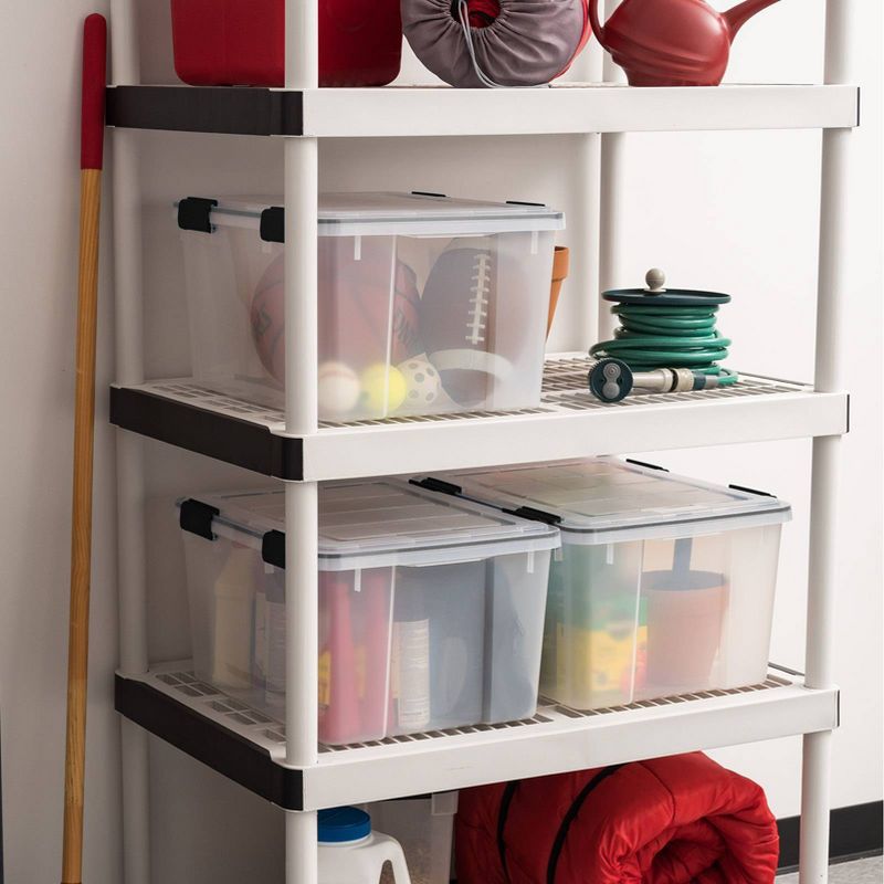 IRIS 44qt Plastic Storage Bins with Sealed Lids Clear Gasket Box Airtight Containers 4pk