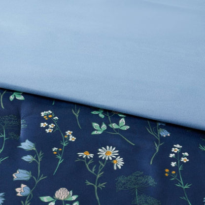 Floral Printed Microfiber Reversible Comforter & Sheets Set Navy - Room Essentials™