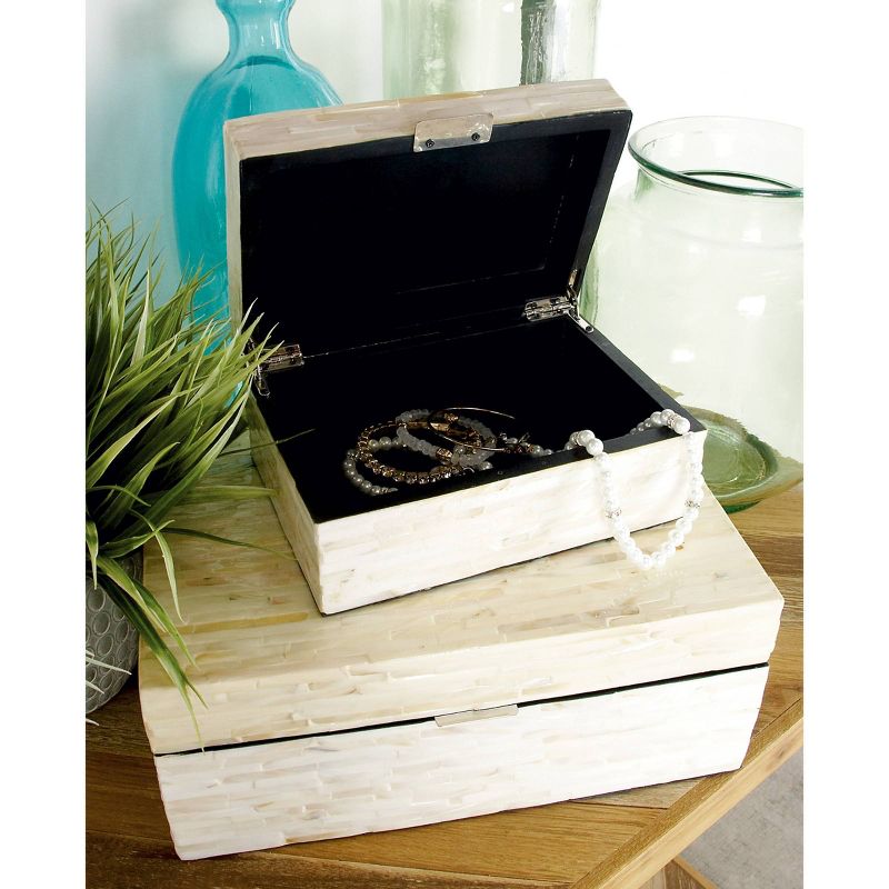 Set of 2 Wooden Boxes with Pattern - Olivia & May