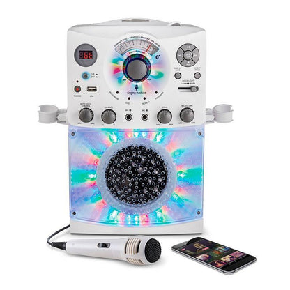 Singing Machine Bluetooth Karaoke System with LED Disco Lights CD+G USB and Microphone Karaoke Machine
