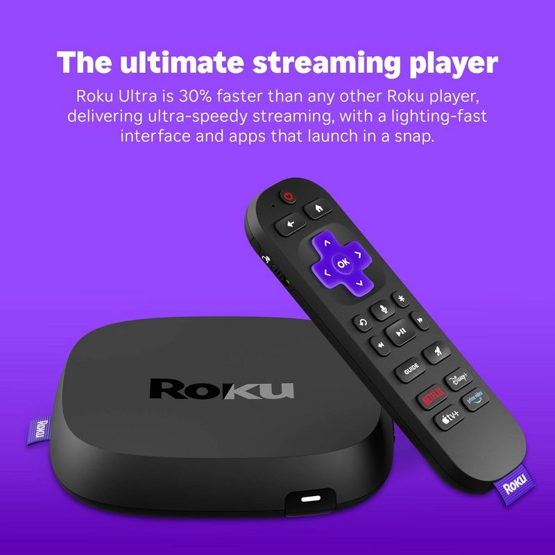 Roku Ultra 2024 Ultimate 4K Streaming Device with HDR10+, Dolby Vision & Atmos Bluetooth & Wi-Fi 6 Voice Remote Pro with Free & Live TV