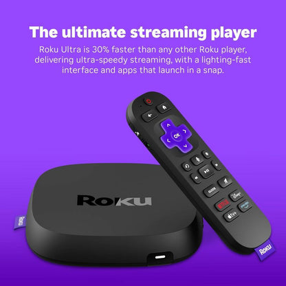Roku Ultra 2024 Ultimate 4K Streaming Device with HDR10+, Dolby Vision & Atmos Bluetooth & Wi-Fi 6 Voice Remote Pro with Free & Live TV