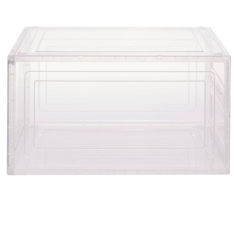 Simplify Drop Front Shoe Box - Set of 6 - Clear: PET & Polypropylene, Decorative Storage Bins, 13.4" W x 9.8" D x 7.1" H