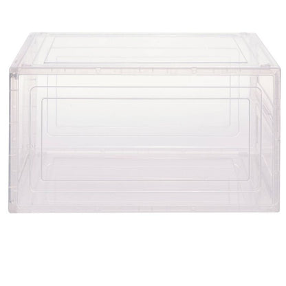 Simplify Drop Front Shoe Box - Set of 6 - Clear: PET & Polypropylene, Decorative Storage Bins, 13.4" W x 9.8" D x 7.1" H