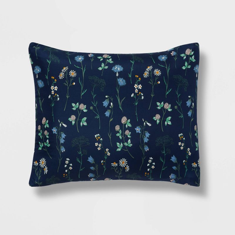 Floral Printed Microfiber Reversible Comforter & Sheets Set Navy - Room Essentials™