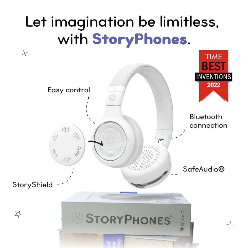 StoryPhones Storytelling Bluetooth Wireless Kids Headphones Intro Bundle with ZenDisk and PlayShield