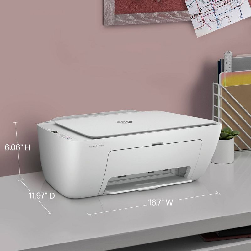 HP DeskJet 2734e Wireless All-in-One Color Printer Scanner Copier with Instant Ink and HP+ (26K72A)