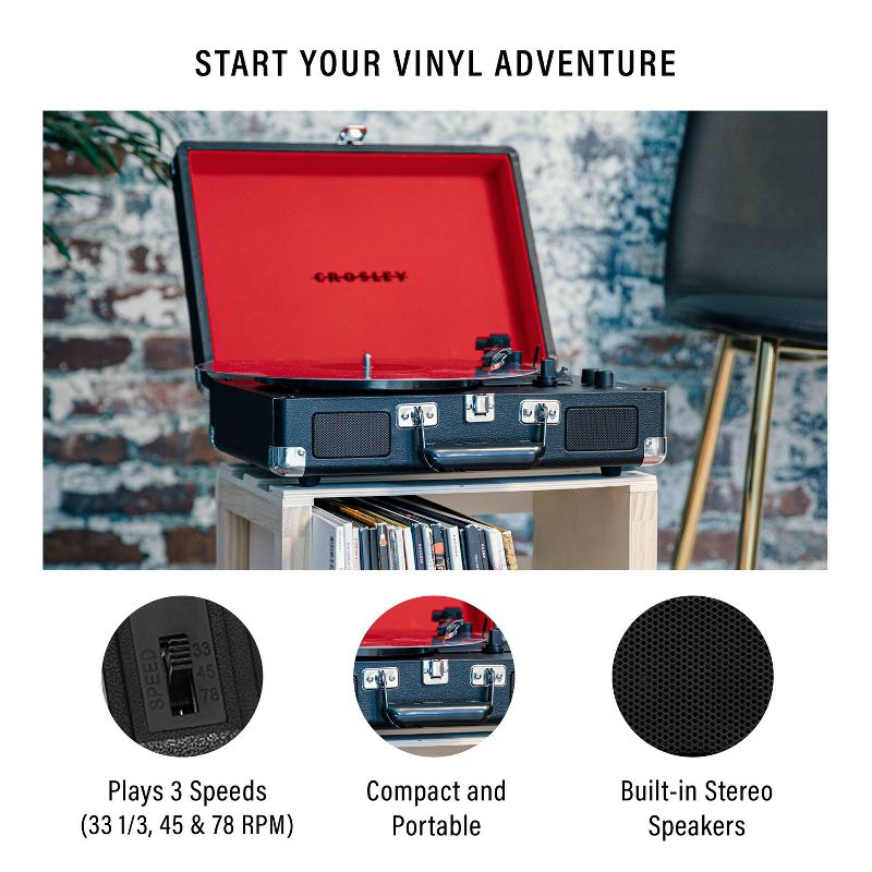 Crosley Cruiser Plus Bluetooth Vinyl Record Player - Black