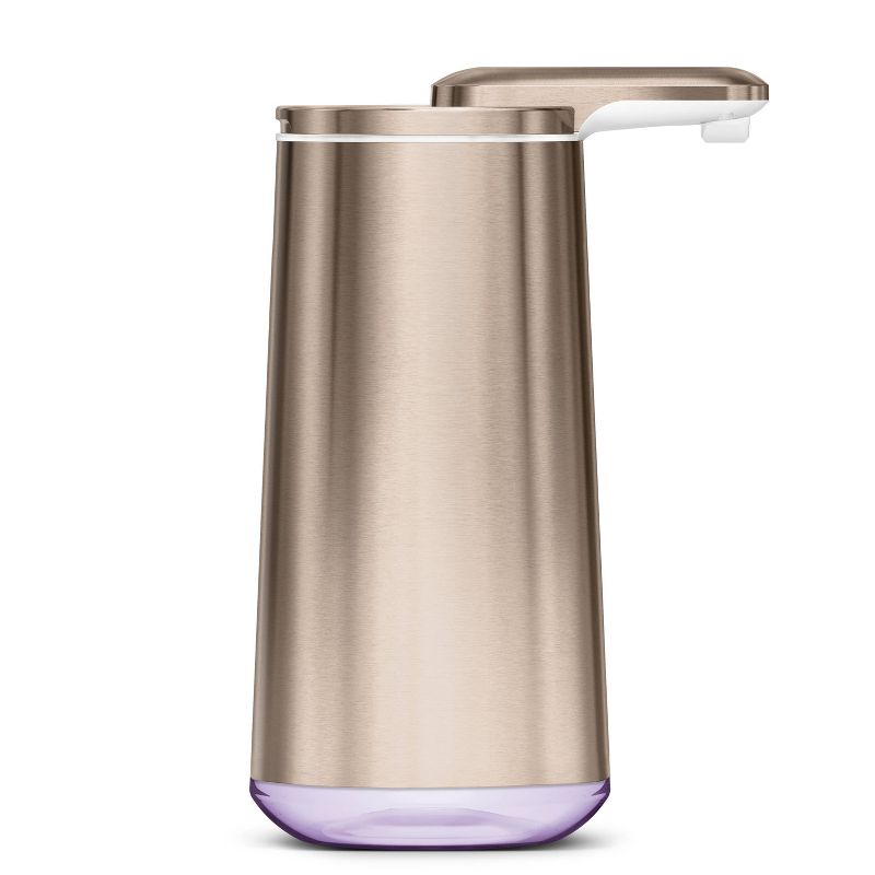 simplehuman 10oz Rechargeable Stainless Steel Sensor Pump Automatic Foam Soap Dispenser with Refillable Cartridge