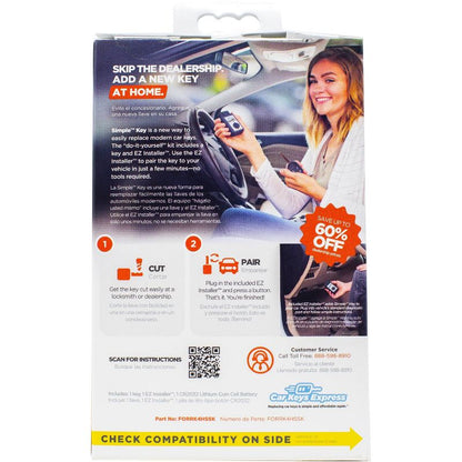 Car Keys Express Ford Simple Key FORRK4HSSK-PK: Vehicle Electronics, Radio Frequency, Black, CR1632 Battery Included
