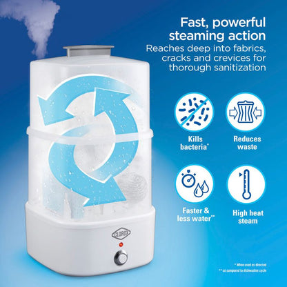 Clorox 2 Tier Steam Sanitizer 86900: Plastic Sterilization Device, White, 3-Year Warranty, Cleaning Tool Accessory