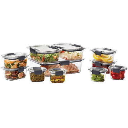 Rubbermaid Brilliance 22pc Plastic Food Storage Container Set Clear: Microwave, Dishwasher & Freezer Safe, 1 Year Warranty