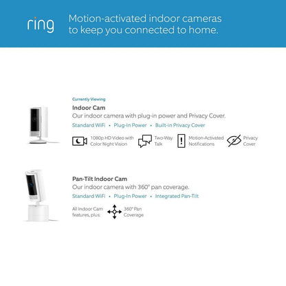 Ring 1080p Indoor Cam (2nd Gen) Security Camera