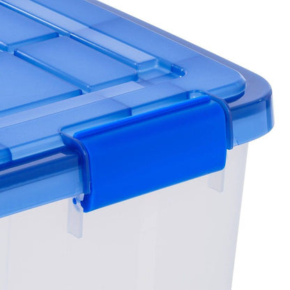 IRIS 2pk 82qt Store-it-All Box Black with Orange Lids and Buckles: Latching Storage Tote with Built-In Handles