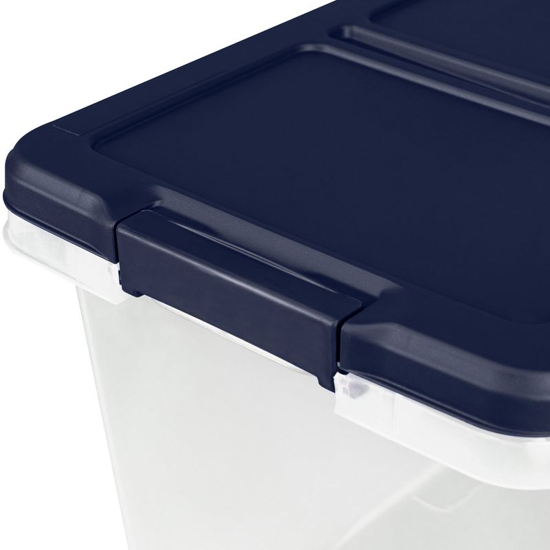 Home Logic 29qt 6pk Storage Bins Clear: Lidded, Stackable, Portable, Built-In Handles, Transparent, Universal Storage