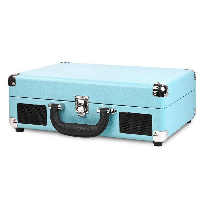 Victrola Journey Suitcase Record Player with Matching Record Stand Bluetooth - Turquoise