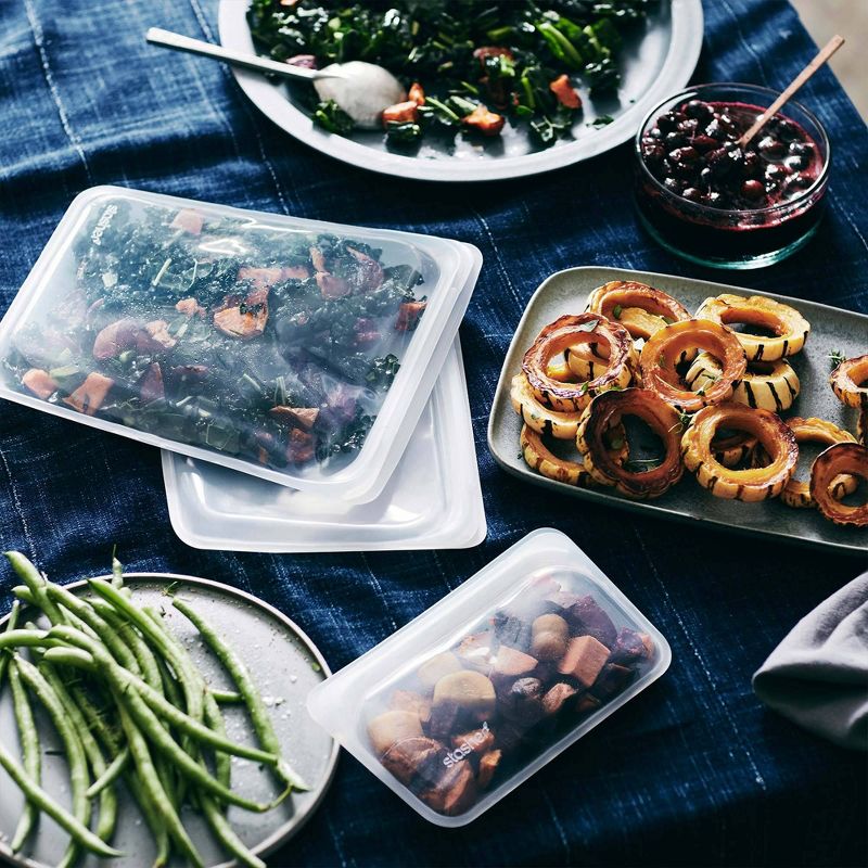 stasher Premium Silicone Reusable Food Storage Bags Lunch Starter Kit - 4pk - Clear
