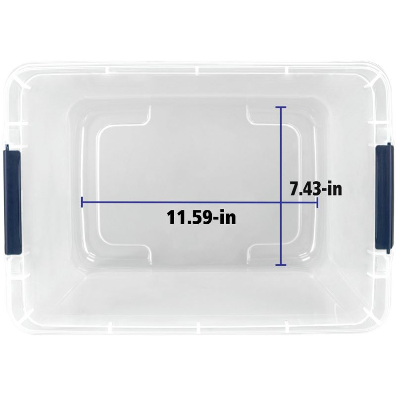 Home Logic 29qt 6pk Storage Bins Clear: Lidded, Stackable, Portable, Built-In Handles, Transparent, Universal Storage