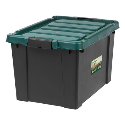 IRIS 4pk Remington 78qt Heavy Duty Plastic Storage Totes Bin with Lid Black: Portable Lidded Utility Tubs, BPA-Free