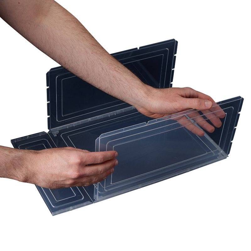 Simplify Drop Front Shoe Box - Set of 6 - Clear: PET & Polypropylene, Decorative Storage Bins, 13.4" W x 9.8" D x 7.1" H