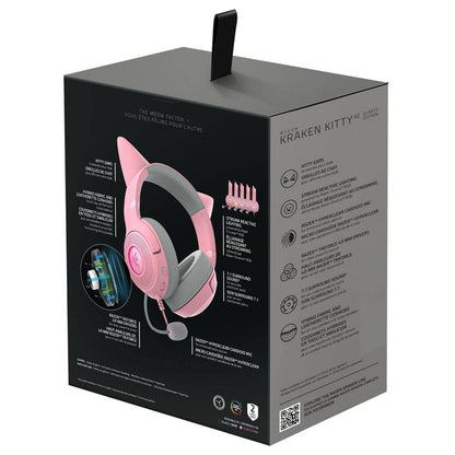 Razer Kraken Kitty V2 USB Headset with RGB Kitty Ears - Quartz Edition