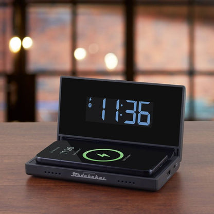 tudebaker Techmate Travel Companion with Clock and Wireless Charging Station