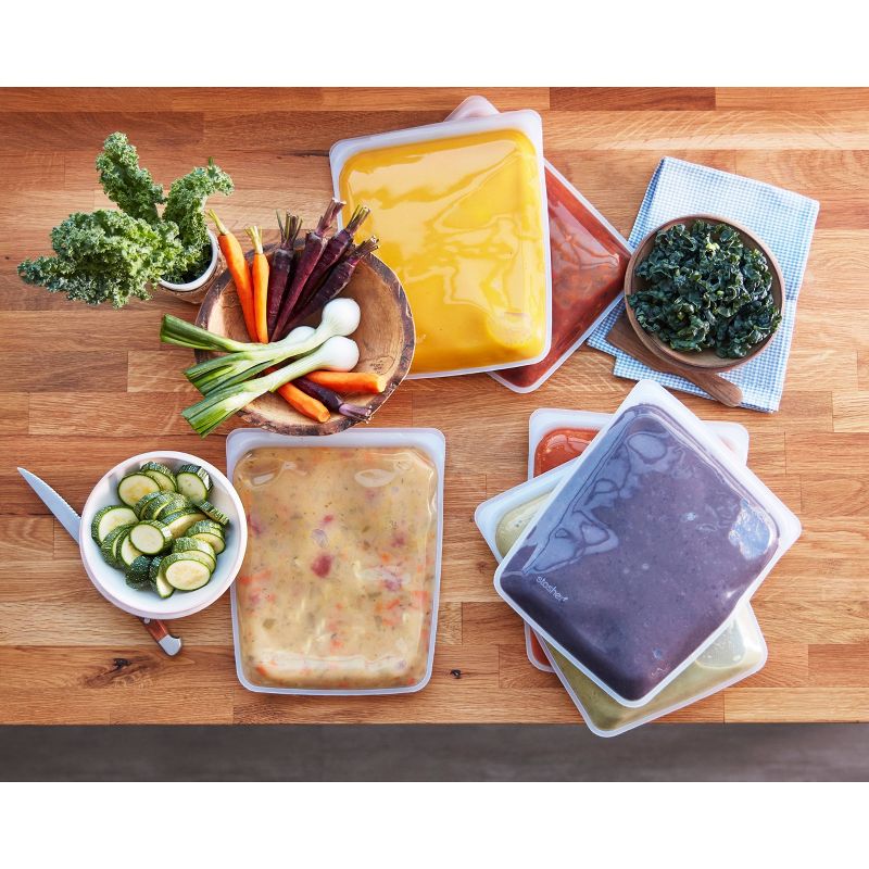 stasher Premium Silicone Reusable Food Storage Bags Lunch Starter Kit - 4pk - Clear
