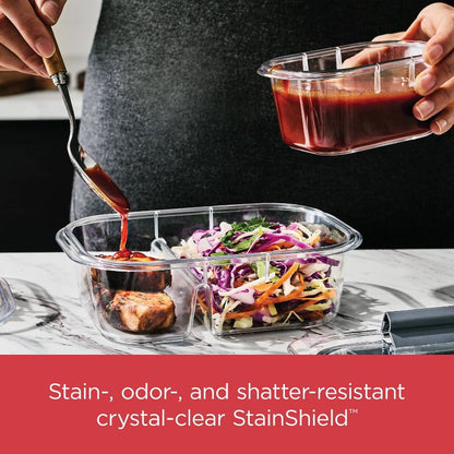 Rubbermaid Brilliance 36pc Plastic Food Storage Container Set: Clear, Microwave & Freezer Safe, Dishwasher Safe, Lifetime Warranty