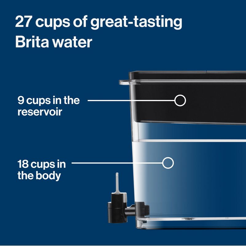 Brita Extra Large 27-Cup UltraMax Filtered Water Dispenser with Filter - Jet Black
