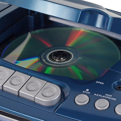 Studebaker Retro Edge Big Sound Boombox with CD/Cassette Player and Radio - Blue (SB2150BLA)
