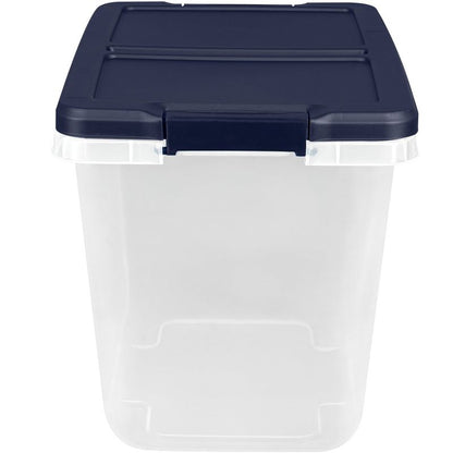 Home Logic 29qt 6pk Storage Bins Clear: Lidded, Stackable, Portable, Built-In Handles, Transparent, Universal Storage