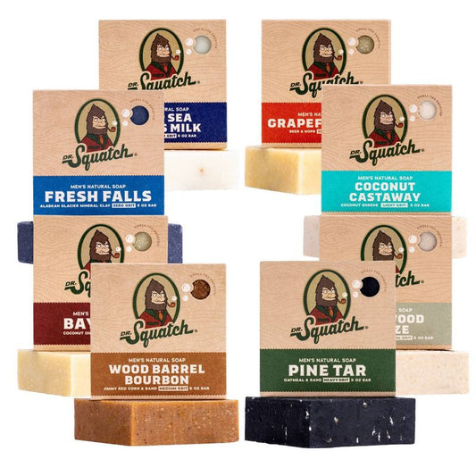 DR. SQUATCH Men's Natural Bar Soap - Fresh/Bourbon/Coconut/Pine Scent - 40oz/8ct