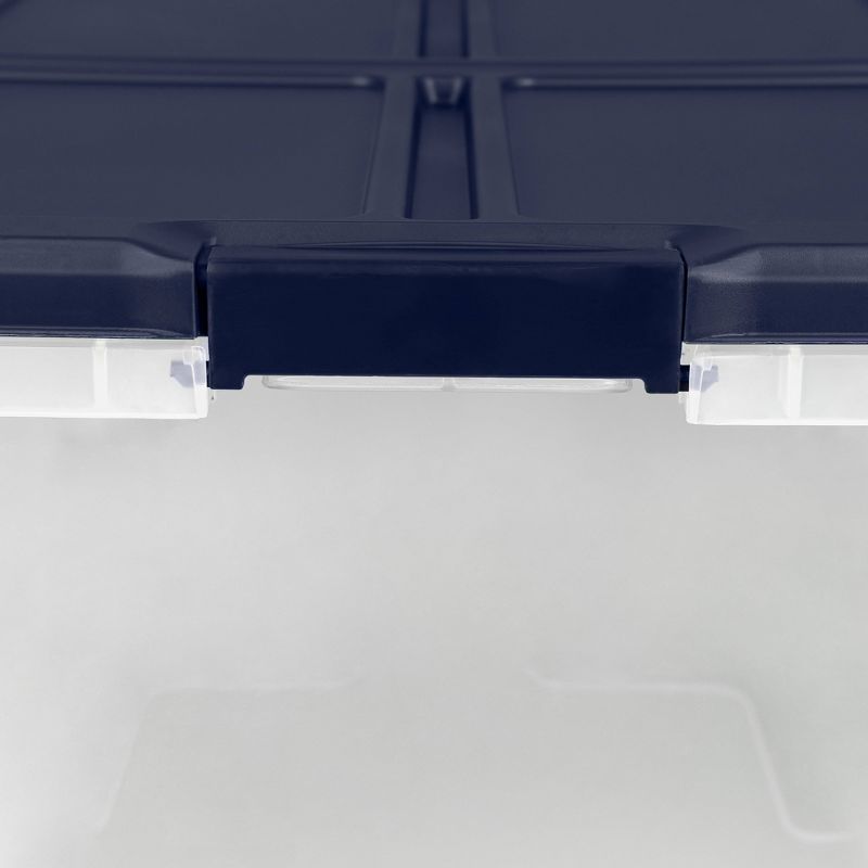 Home Logic 66qt 6pk Storage Bins Clear: Stackable Lidded Containers, Portable with Built-In Handles, Transparent Polypropylene