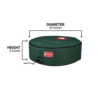 30" Wreath Storage Bag with Removable Handle - TreeKeeper: Padded Polyester, Built-In Handles, Spot Clean, 4.23 Volume
