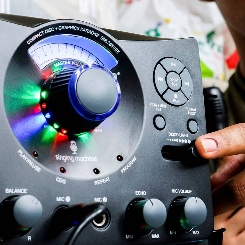 Singing Machine Bluetooth Karaoke System with LED Disco Lights and Microphone