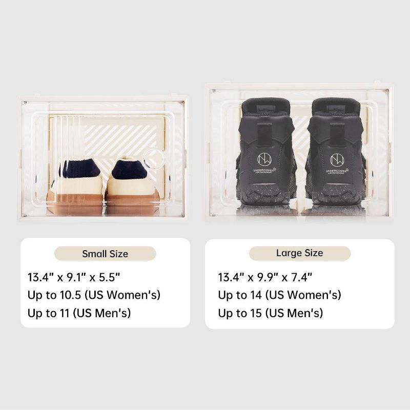 VUSIGN 9.9''X7.4'' Shoe Box Storage Stylish Large Clear