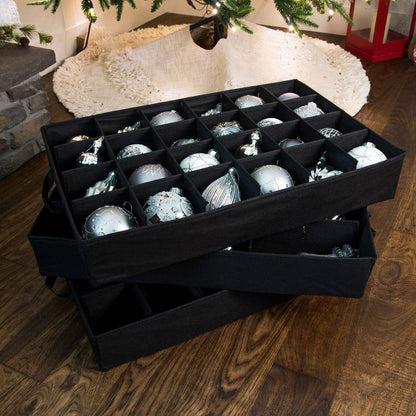 TreeKeeper 3 Tray Ornament Keeper Storage Bag with Front Pocket: Christmas Ornament Organizer, Padded Lining, Green