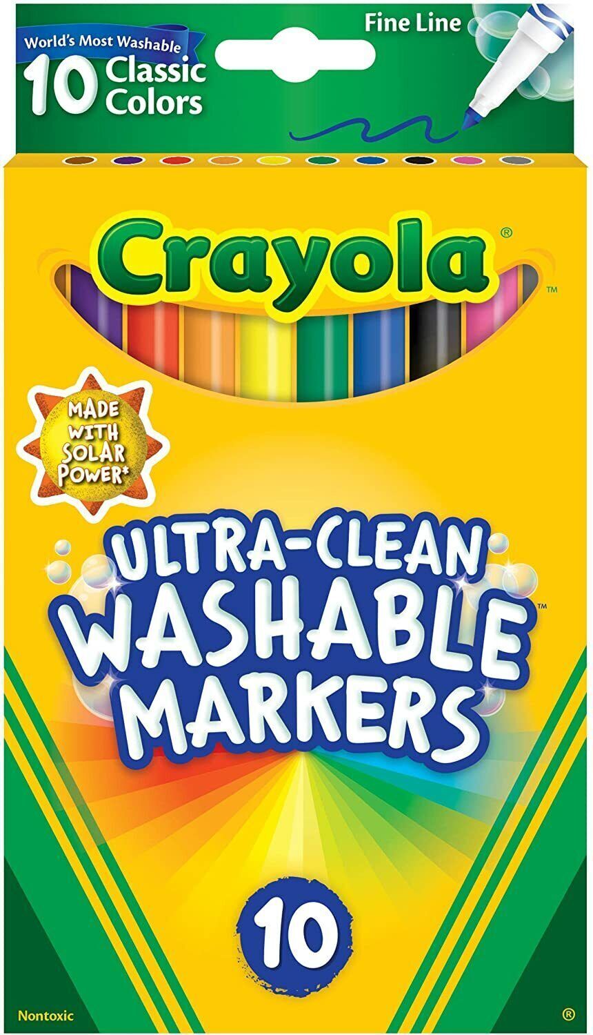 Crayola Ultraclean Broadline Classic Washable Markers (10 Count) [CRY587851]